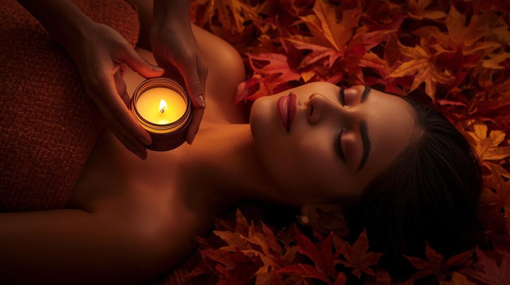 an aromatherapy treatment in autumn an aromatherapy candle treatment in autumn